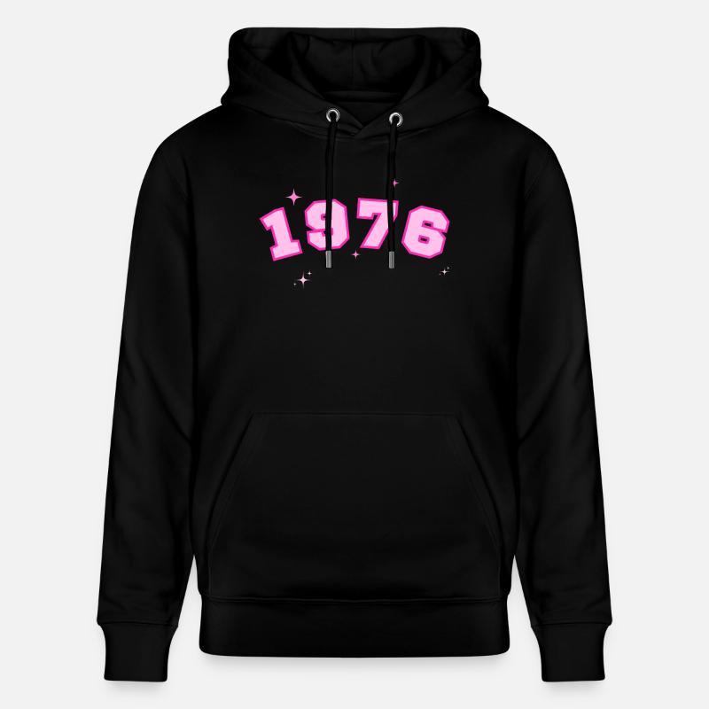 1976 rose étoile - Sweat à capuche bio CRUISER Stanley/Stella Unisexe - noir