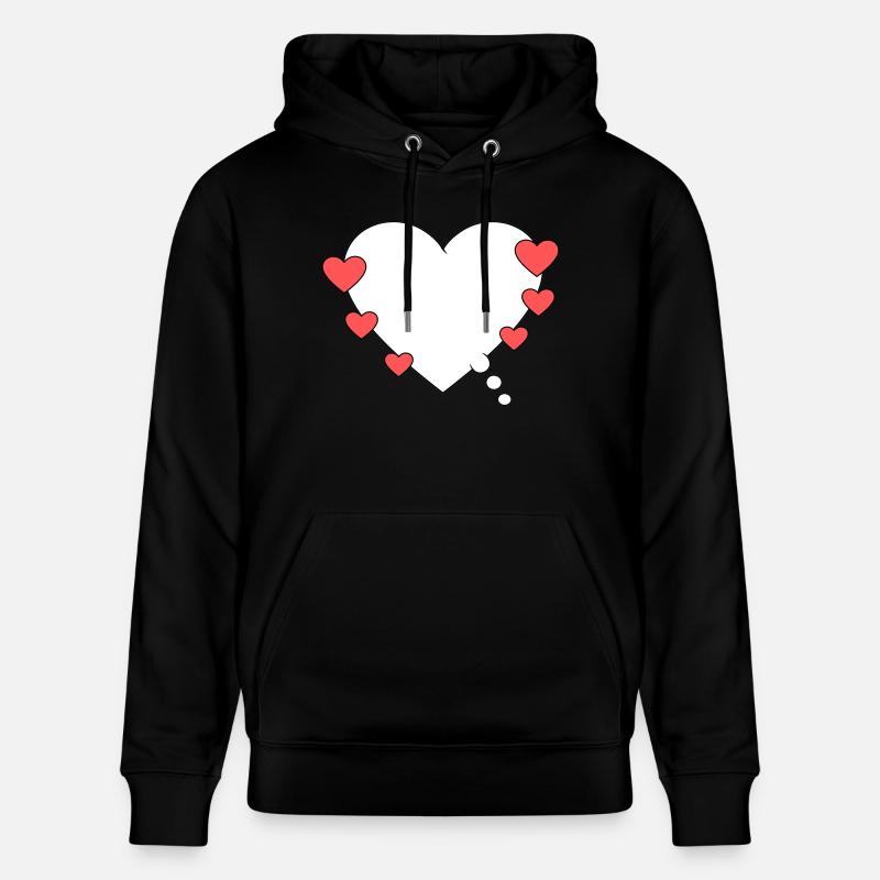 Denkblase mit Herz - Stanley/Stella Unisex Bio-Hoodie CRUISER  - Schwarz