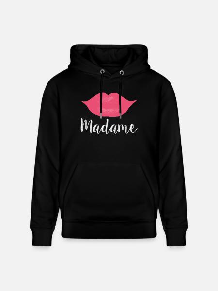 Madame Lips Big white - Stanley/Stella CRUISER Unisex Organic Hoodie - black