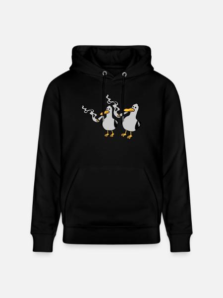 2 Stoner Seagull Friends - Stanley/Stella CRUISER Unisex Organic Hoodie - black