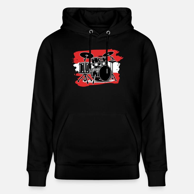 Tambours de drapeau de l’Autriche - Sweat à capuche bio CRUISER Stanley/Stella Unisexe - noir