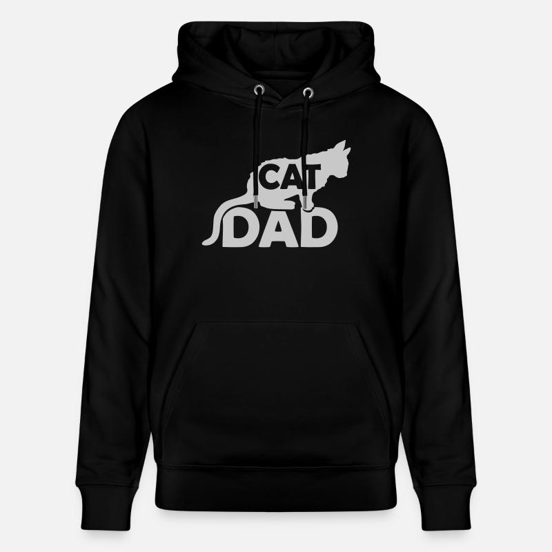 Logo Design Cat Dad - Stanley/Stella Unisex Bio-Hoodie CRUISER  - Schwarz