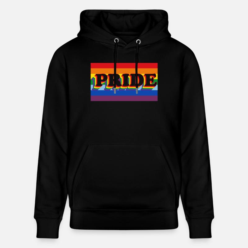 fierté de bannière arc-en-ciel - Sweat à capuche bio CRUISER Stanley/Stella Unisexe - noir