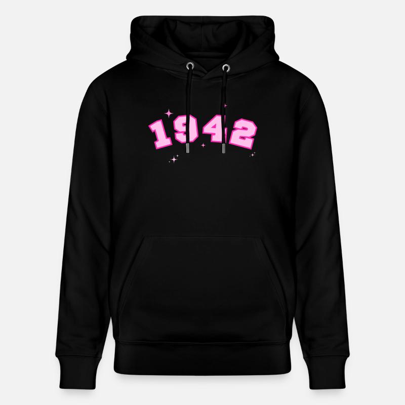 1942 rose étoile - Sweat à capuche bio CRUISER Stanley/Stella Unisexe - noir