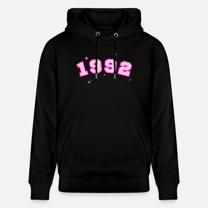 1992 rose étoile - Sweat à capuche bio CRUISER Stanley/Stella Unisexe - noir