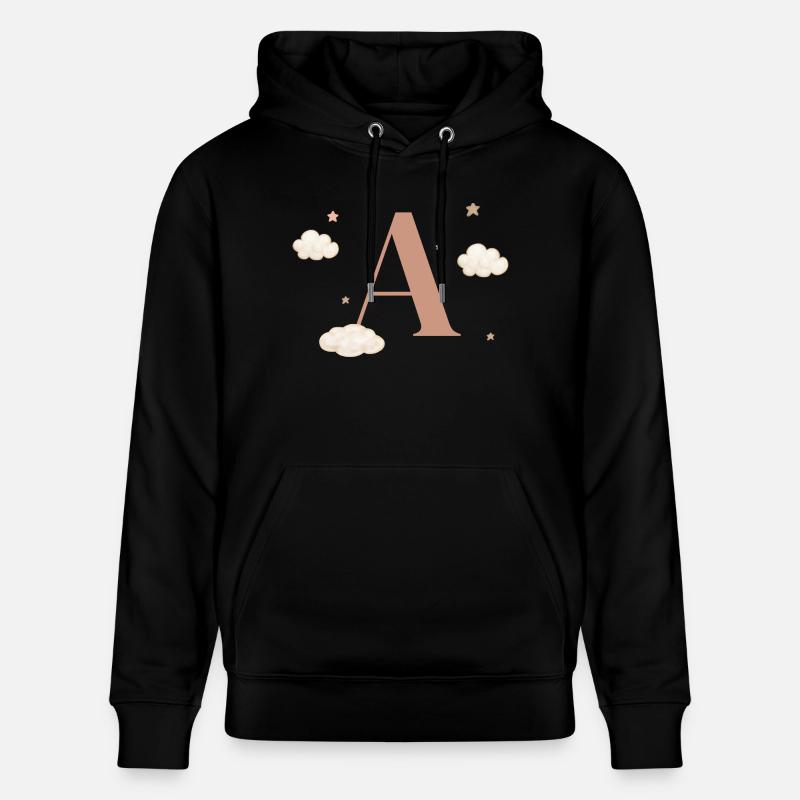 Lettre a nuages étoiles - Sweat à capuche bio CRUISER Stanley/Stella Unisexe - noir