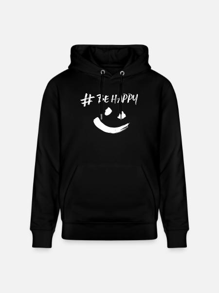 #BE HAPPY - Stanley/Stella CRUISER Unisex Organic Hoodie - black