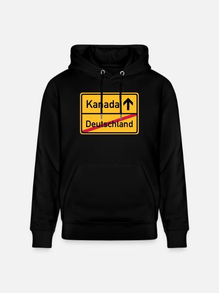 ortsschild_kanada__f3 - Stanley/Stella CRUISER Unisex Organic Hoodie - black