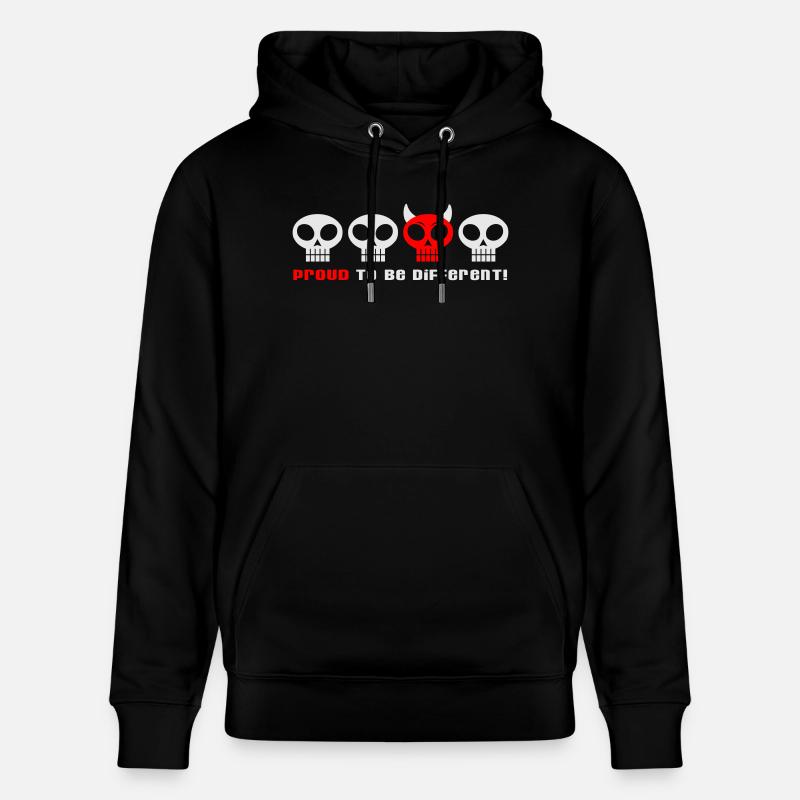 DIFFÉRENTS CRÂNES PUNKY - 2C - Sweat à capuche bio CRUISER Stanley/Stella Unisexe - noir