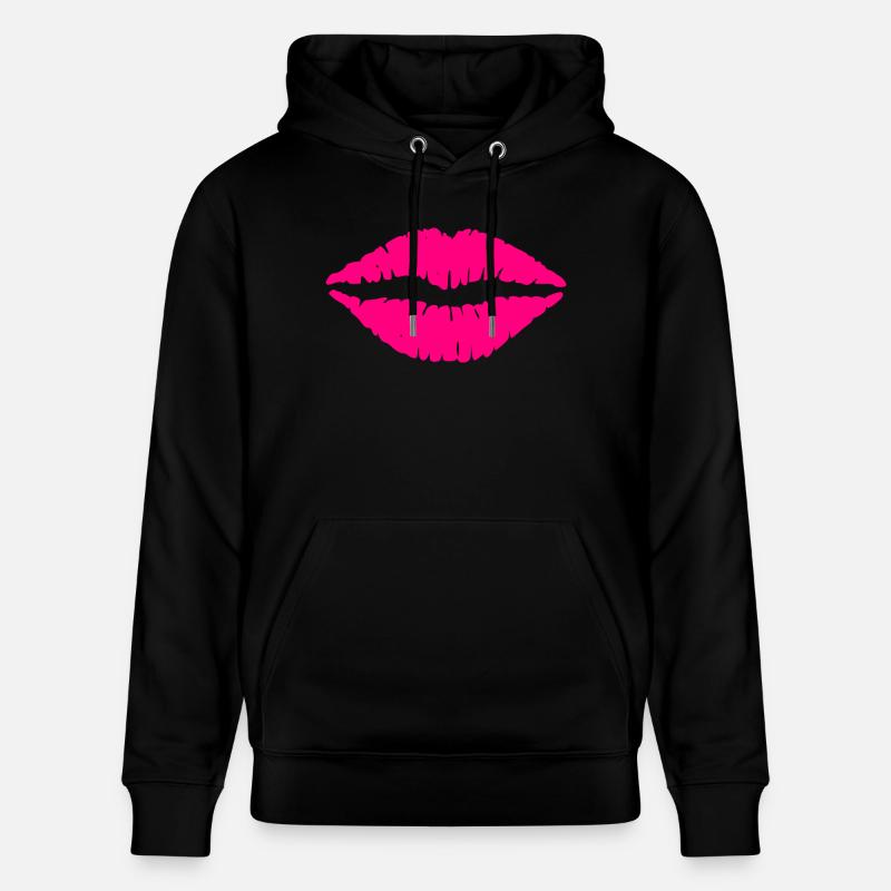 Lèvres kissing lèvres rose - Sweat à capuche bio CRUISER Stanley/Stella Unisexe - noir