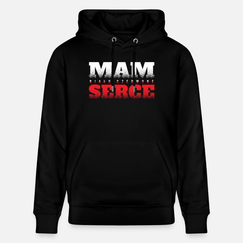 Polen - czerwone serce - Stanley/Stella Unisex Bio-Hoodie CRUISER  - Schwarz