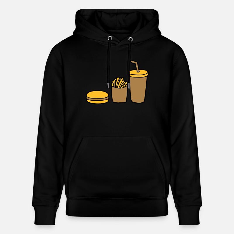 Burger Fries Cola - Stanley/Stella CRUISER Unisex Organic Hoodie - black