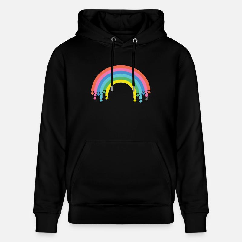 Regenbogen mit Sternen - Stanley/Stella Unisex Bio-Hoodie CRUISER  - Schwarz