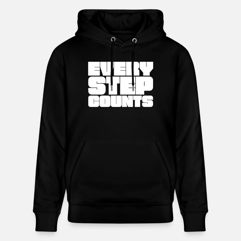 Jeder Schritt zählt - Stanley/Stella Unisex Bio-Hoodie CRUISER  - Schwarz
