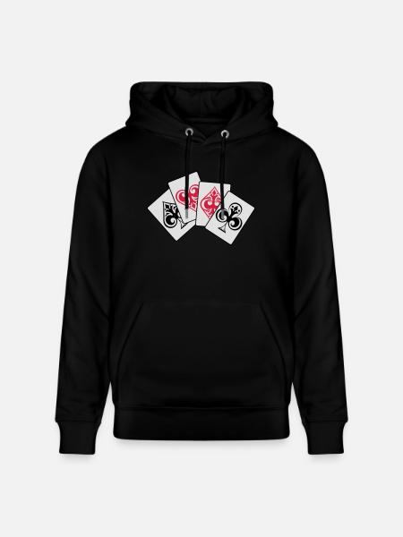 4 aces poker! - Stanley/Stella CRUISER Unisex Organic Hoodie - black