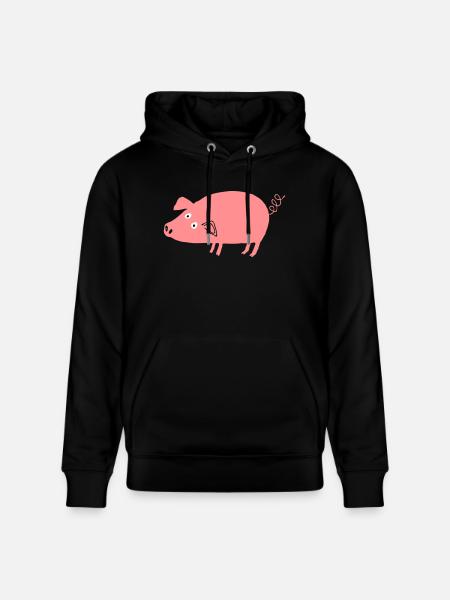 Schwein roz4 - Stanley/Stella Unisex Bio-Hoodie CRUISER - Schwarz