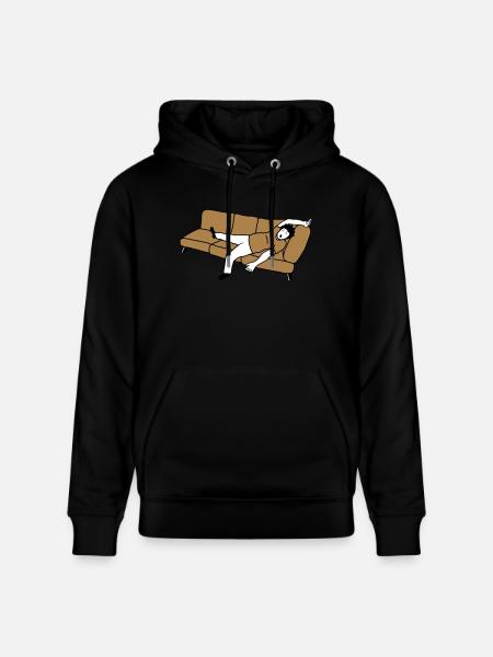 Sleeping man couch - Stanley/Stella CRUISER Unisex Organic Hoodie - black
