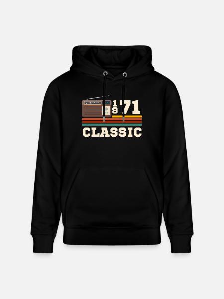 Anniversary 1971 retro classic - Stanley/Stella CRUISER Unisex Organic Hoodie - black