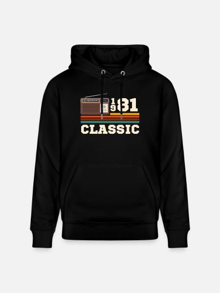 Anniversary 1981 retro classic - Stanley/Stella CRUISER Unisex Organic Hoodie - black