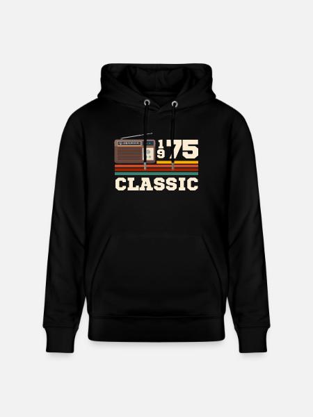 Anniversary 1975 retro classic - Stanley/Stella CRUISER Unisex Organic Hoodie - black