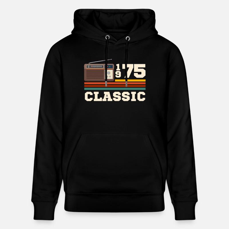 Anniversaire 1975 retro classic - Sweat à capuche bio CRUISER Stanley/Stella Unisexe - noir