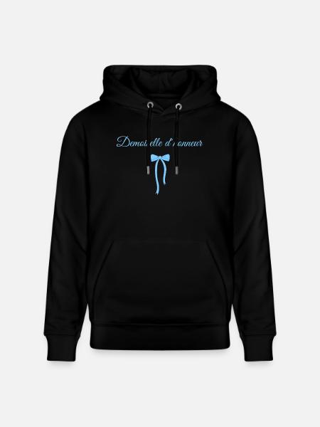 Blue Bow Bridesmaid - Stanley/Stella CRUISER Unisex Organic Hoodie - black