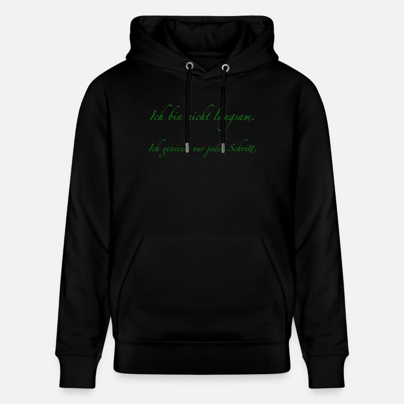 ich bin nicht langsam - Stanley/Stella Unisex Bio-Hoodie CRUISER  - Schwarz