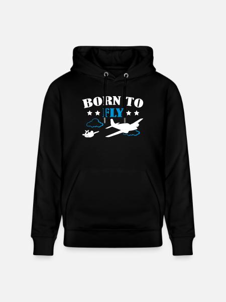 Born To Fly Skydive - Stanley/Stella CRUISER Unisex Organic Hoodie - black