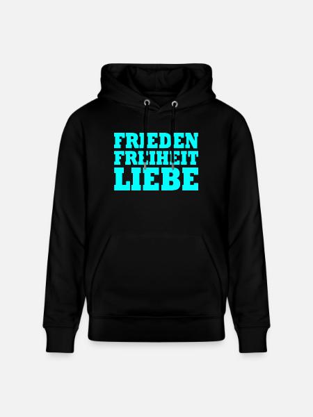 Frieden freiheit liebe - Stanley/Stella Unisex Bio-Hoodie CRUISER - Schwarz