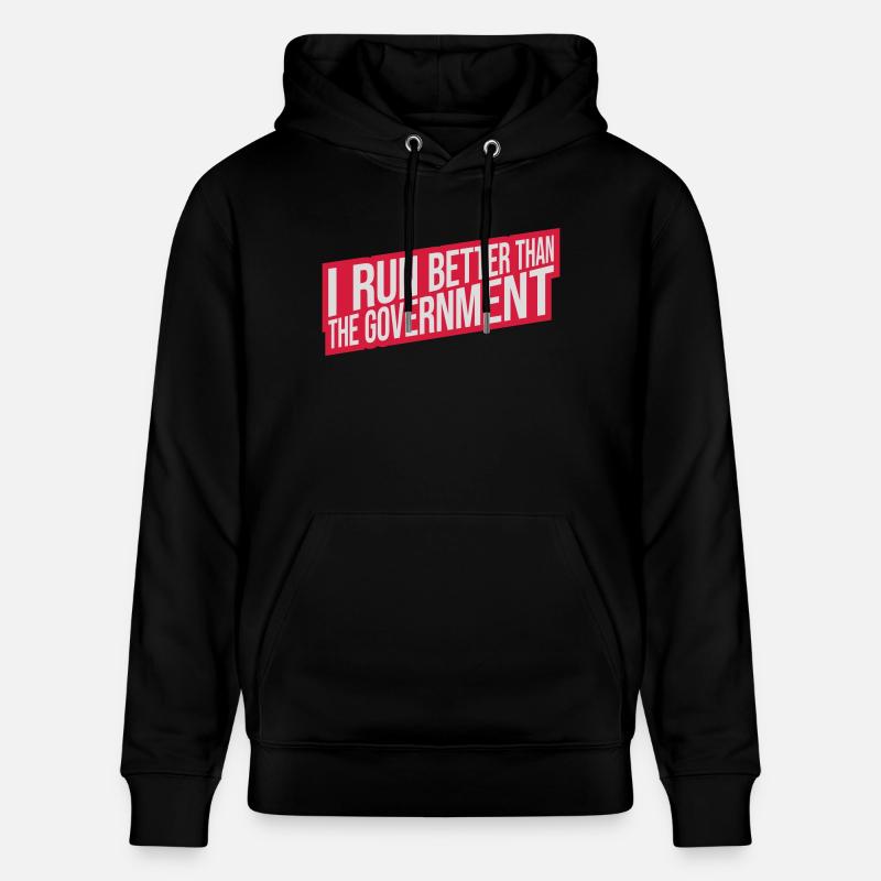 run better than government - Stanley/Stella Unisex Bio-Hoodie CRUISER  - Schwarz