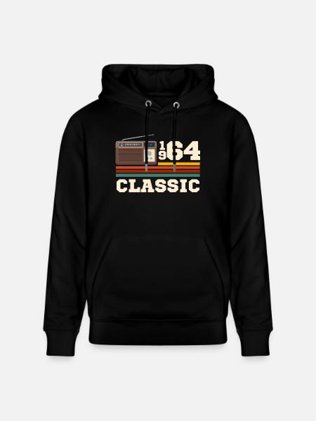 Anniversary 1964 retro classic - Stanley/Stella CRUISER Unisex Organic Hoodie - black