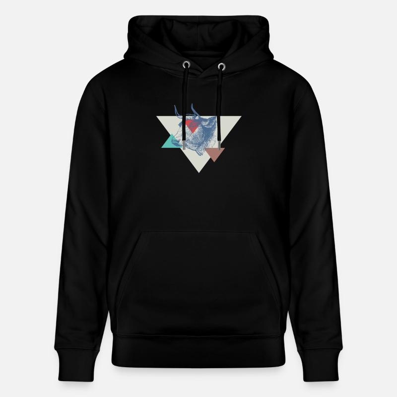 Conception de triangle de vache - Sweat à capuche bio CRUISER Stanley/Stella Unisexe - noir
