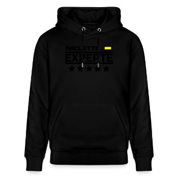 raclette experte - Stanley/Stella Unisex Bio-Hoodie CRUISER  - Schwarz - Vorne - Alina (178cm) & Michal (187cm)