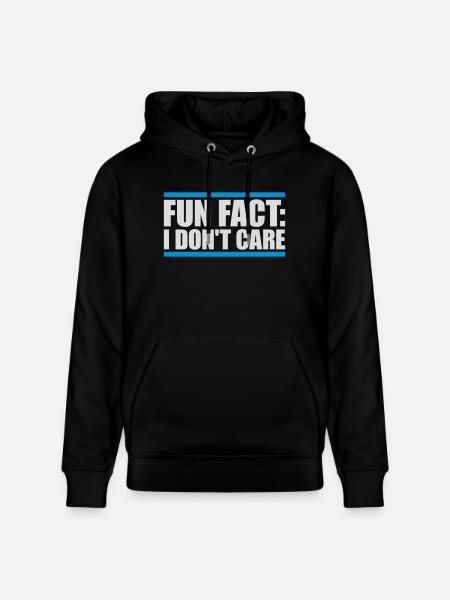 I don't care fact - Stanley/Stella CRUISER Unisex Organic Hoodie - black