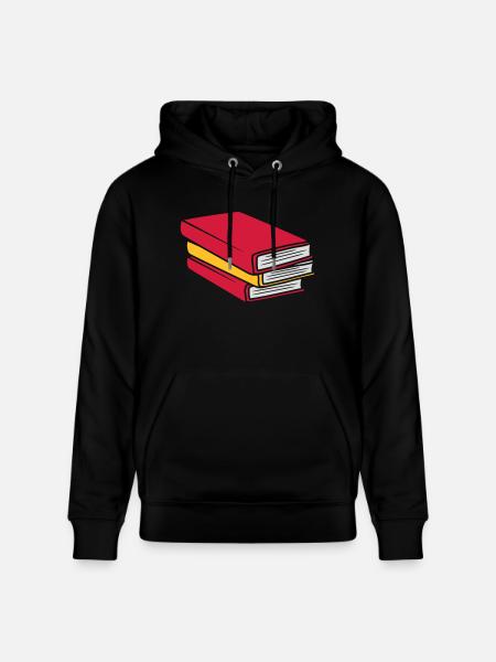 Design stacked books comic - Stanley/Stella CRUISER Unisex Organic Hoodie - black