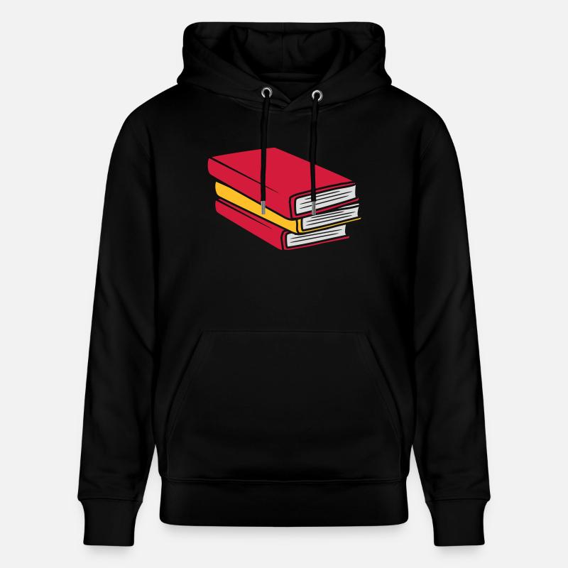 Design gestapelte Bücher Comic - Stanley/Stella Unisex Bio-Hoodie CRUISER  - Schwarz