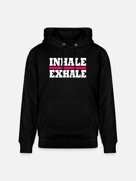 Inhale exhale - Stanley/Stella CRUISER Unisex Organic Hoodie - black