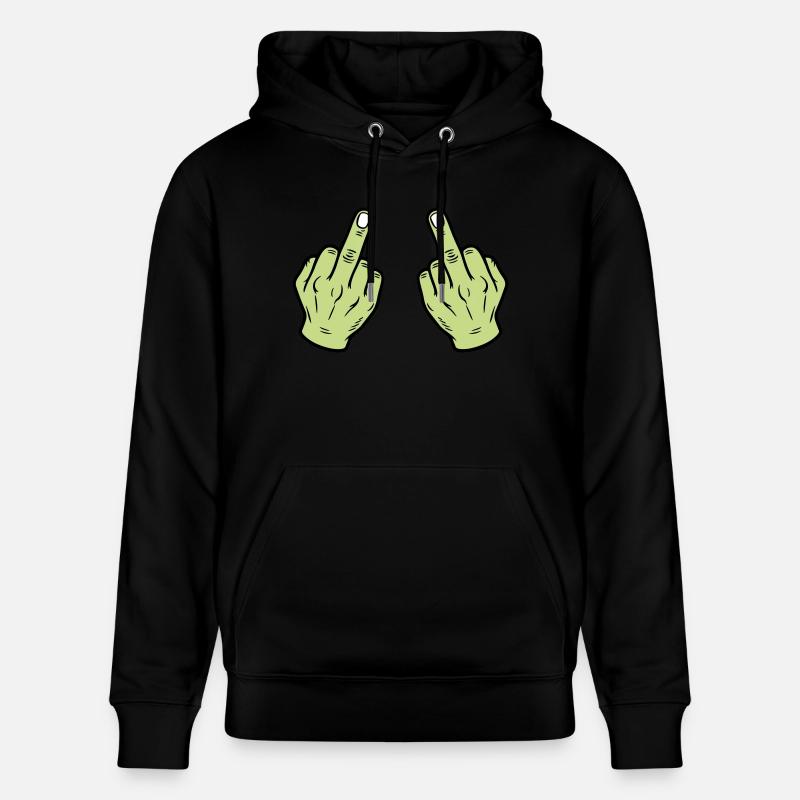 Mittelfinger Hand Frech - Stanley/Stella Unisex Bio-Hoodie CRUISER  - Schwarz