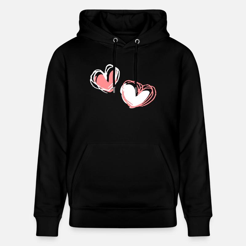 Deux formes cardiaques - Sweat à capuche bio CRUISER Stanley/Stella Unisexe - noir