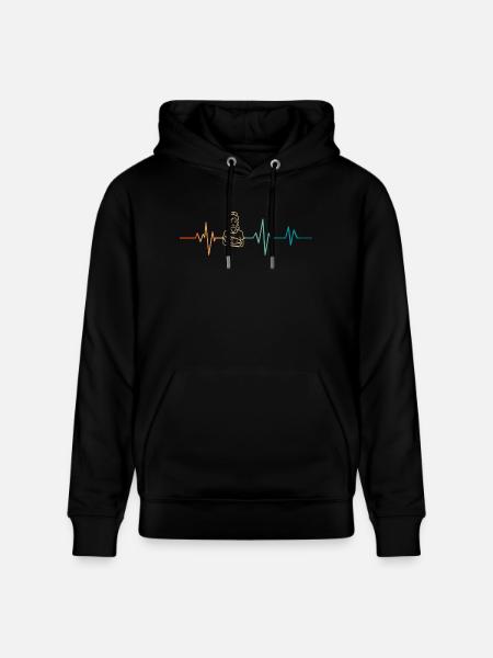 Retro Herzschlag Hebamme - Stanley/Stella Unisex Bio-Hoodie CRUISER - Schwarz