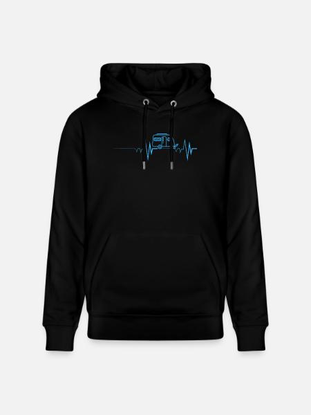 heartbeat camping caravan - Stanley/Stella CRUISER Unisex Organic Hoodie - black