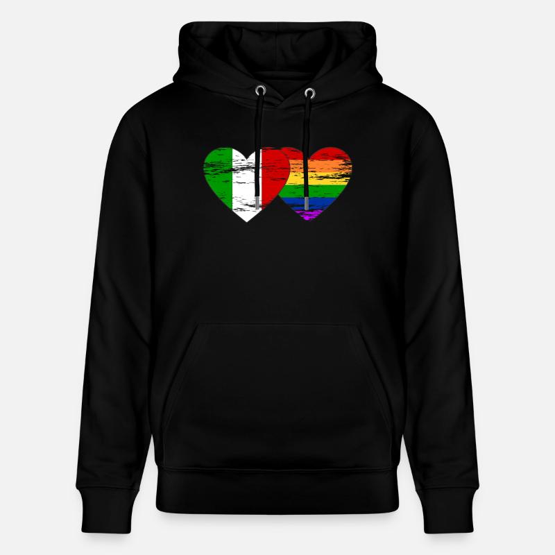 Drapeau arc-en-ciel de l’Italie utilisé - Sweat à capuche bio CRUISER Stanley/Stella Unisexe - noir