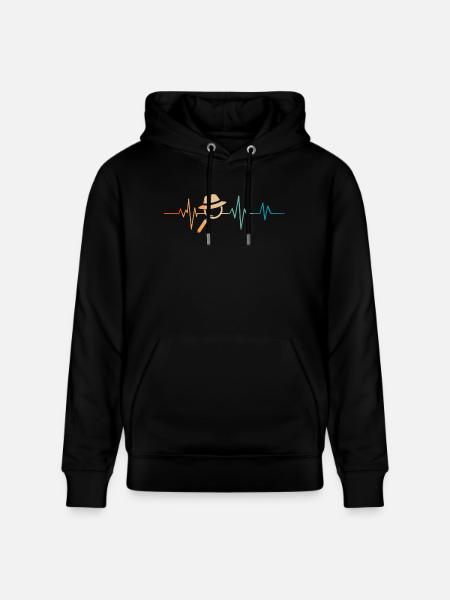 Retro Heartbeat Lupe - Stanley/Stella Unisex Bio-Hoodie CRUISER - Schwarz