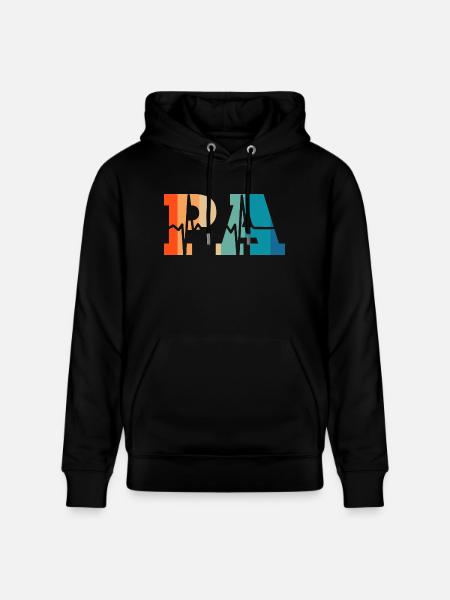 Heartbeat retro physician assistant - Stanley/Stella CRUISER Unisex Organic Hoodie - black