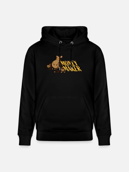 Money Maker glad pengepose - Stanley/Stella CRUISER økologisk unisex-hoodie - sort