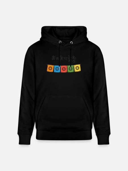 Tibetische Gebetsfahnen - Stanley/Stella Unisex Bio-Hoodie CRUISER - Schwarz
