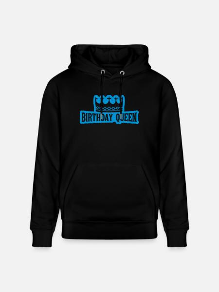 Birthday Queen Saying Logo - Stanley/Stella CRUISER Unisex Organic Hoodie - black