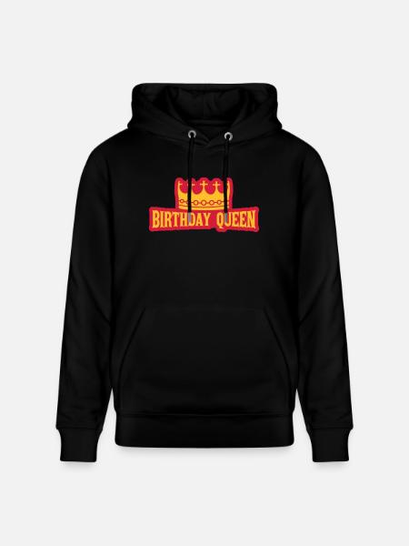 Saying Birthday Queen Logo - Stanley/Stella CRUISER Unisex Organic Hoodie - black