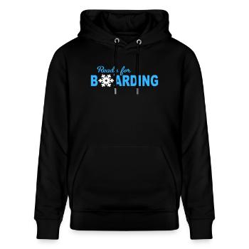 Snowboard - Stanley/Stella Unisex Bio-Hoodie CRUISER  - Schwarz - Vorne - Alina (178cm) & Michal (187cm)