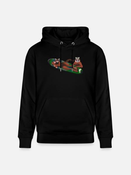 Tiger im Wasser - Stanley/Stella Unisex Bio-Hoodie CRUISER - Schwarz